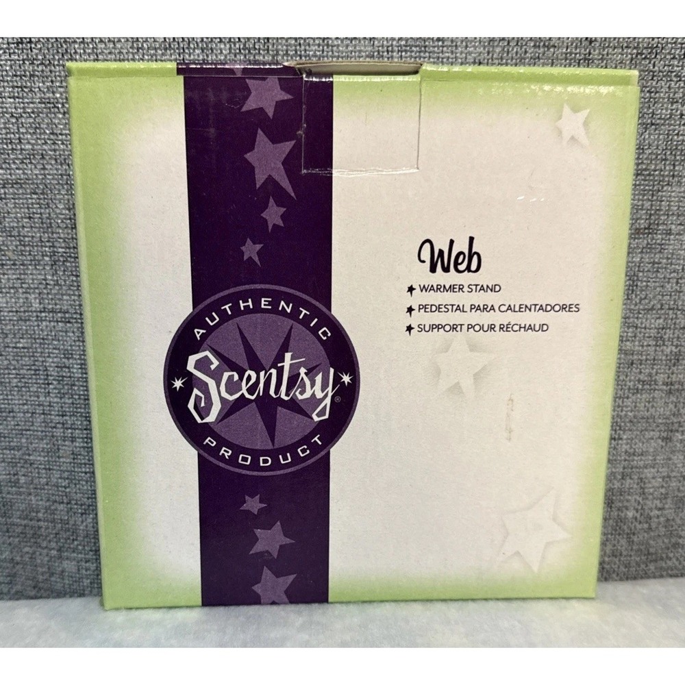 Scentsy Wax WEB Warmer‎ Stand Bronze metal Trivet NEW IN BOX Halloween Square